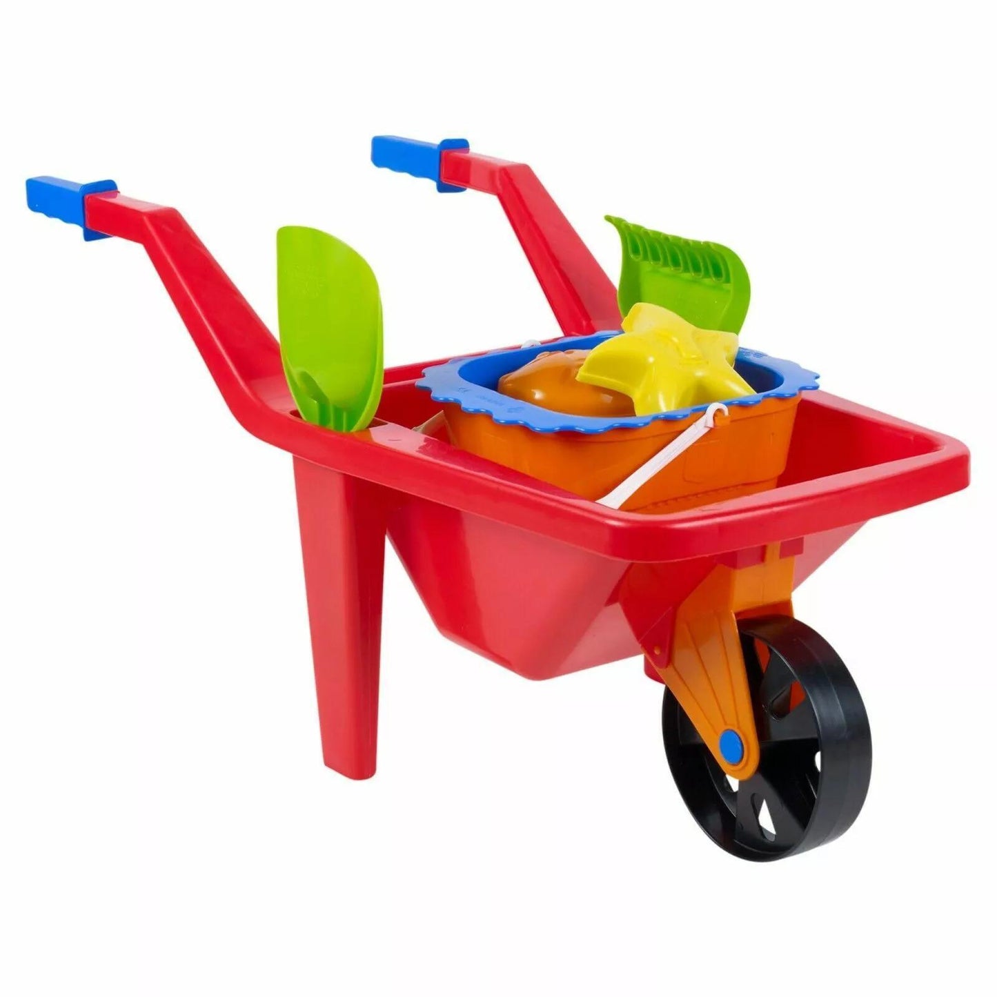 Kids Plastic Wheelbarrow Beach Bucket Play Toy Set