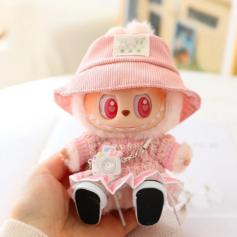 For 17cm Labubu Mini Doll Clothes Outfit