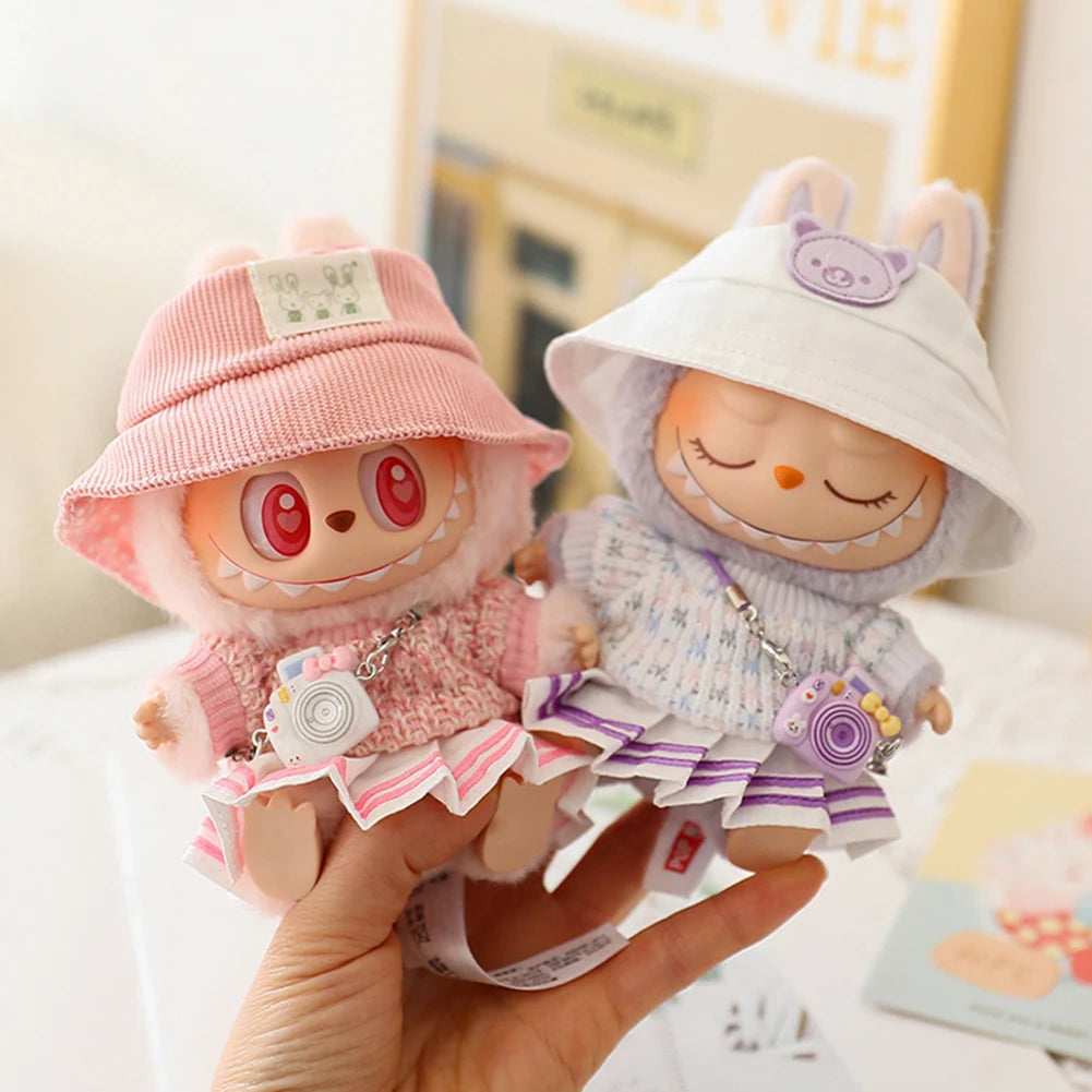 For 17cm Labubu Mini Doll Clothes Outfit