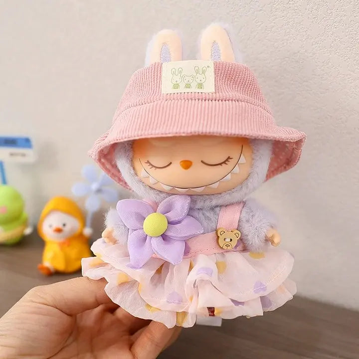 For 17cm Labubu Mini Doll Clothes Outfit