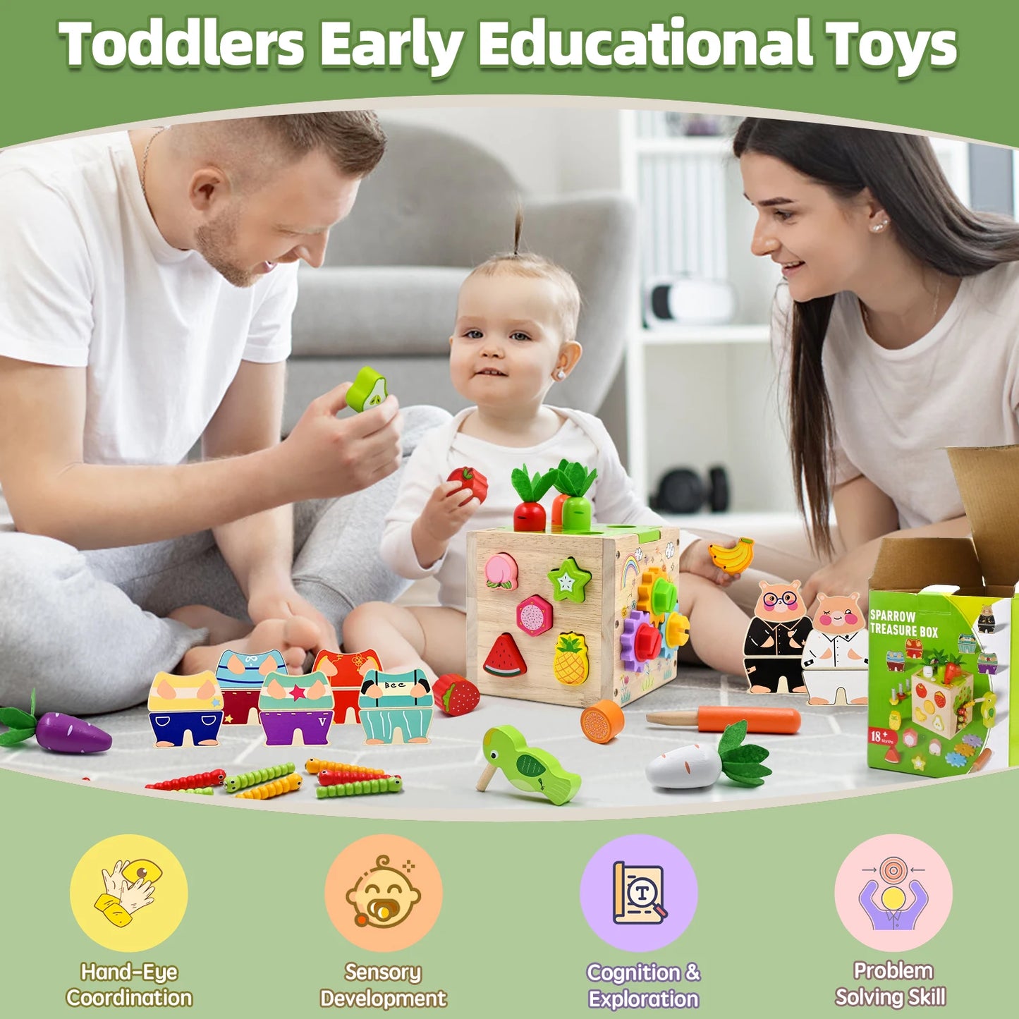 Baby Wooden Activity Cube 5 in 1