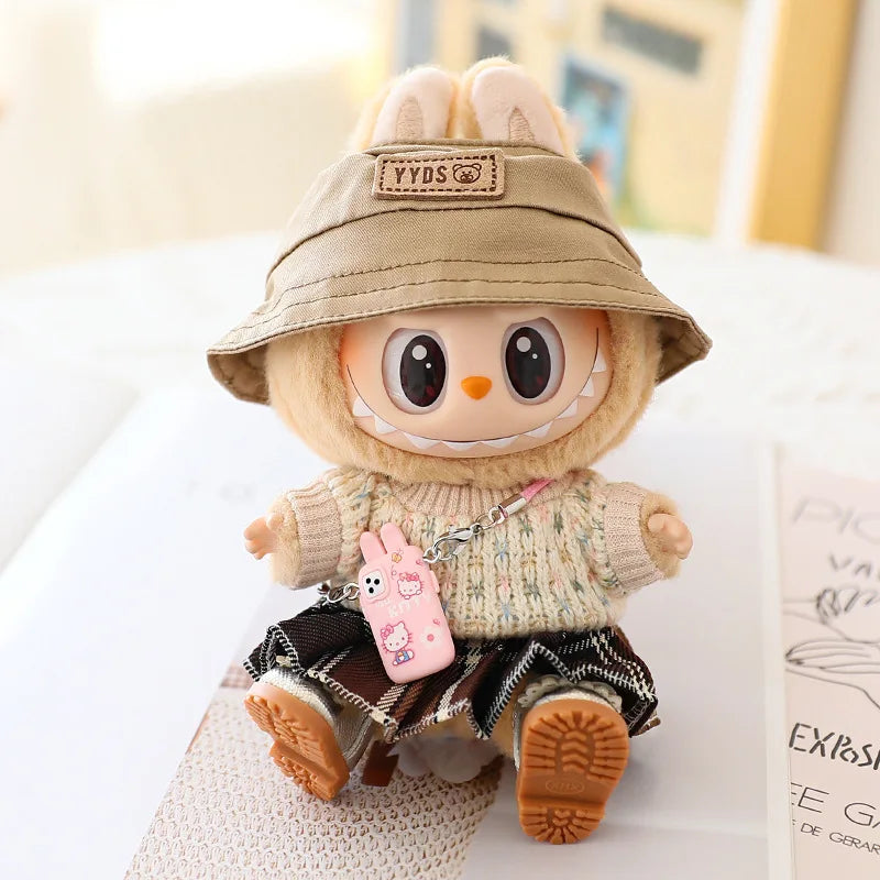 For 17cm Labubu Mini Doll Clothes Outfit