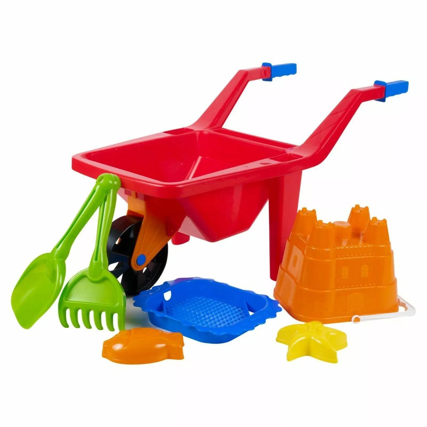 Kids Plastic Wheelbarrow Beach Bucket Play Toy Set