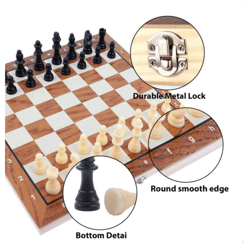 3 in 1 wooden chess set