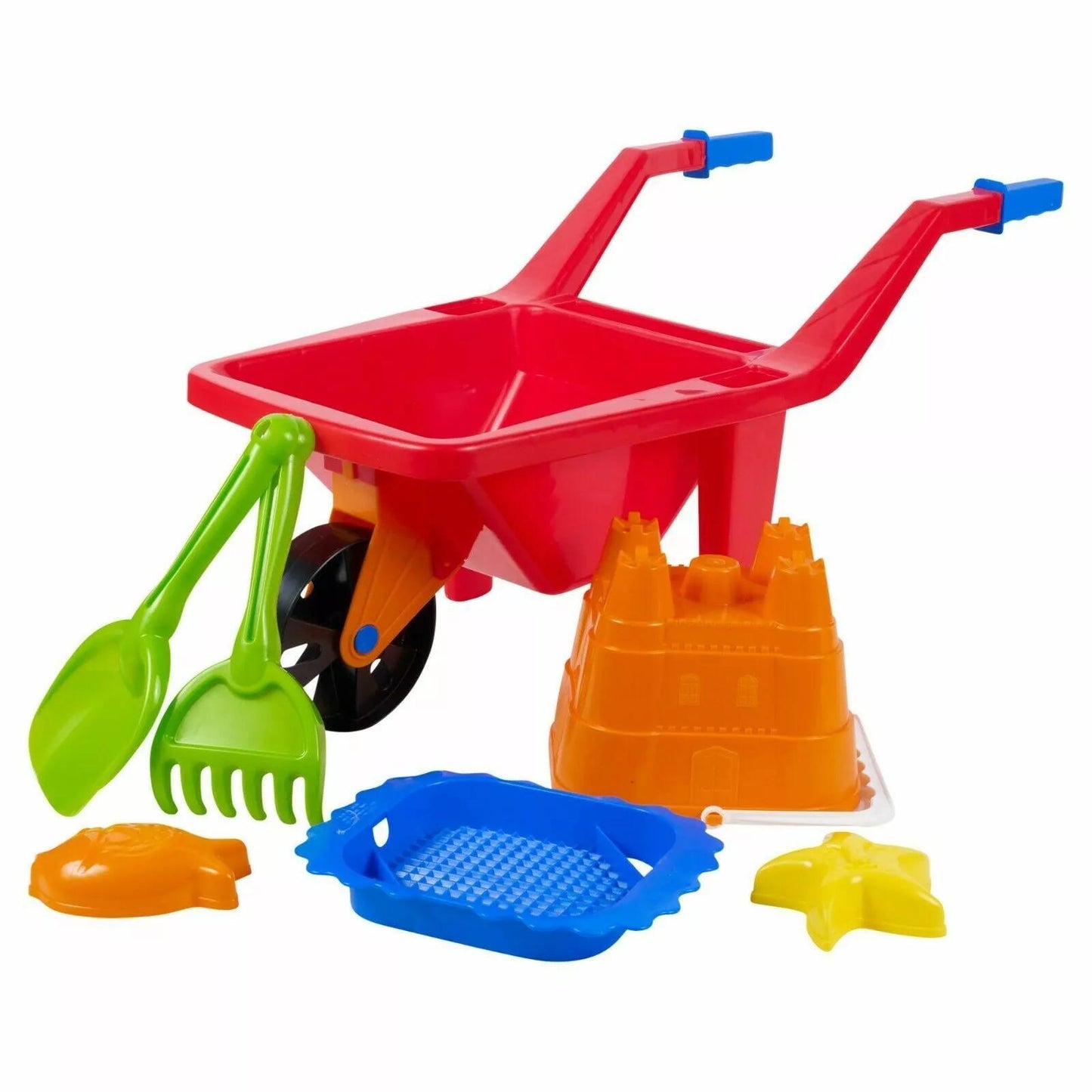 Kids Plastic Wheelbarrow Beach Bucket Play Toy Set