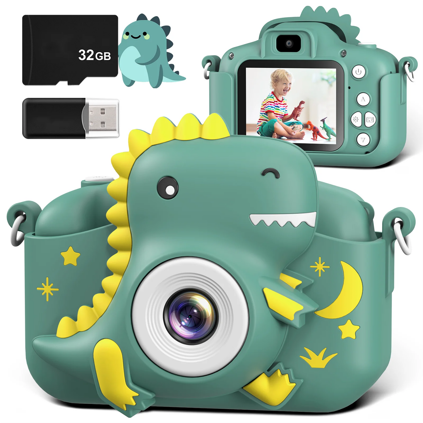 Cartoon Kids Camera 2.0" HD Rechargeable Digital Camera 20MP 1080P Mini Selfie Camera