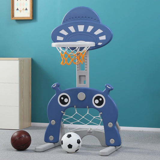 KID 2-in-1 Toddler Basketball Hoop Football Goal Set for Indoor and Outdoor Use
