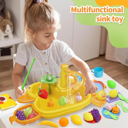 Play Sink w/ Running Water & Electric Faucet,