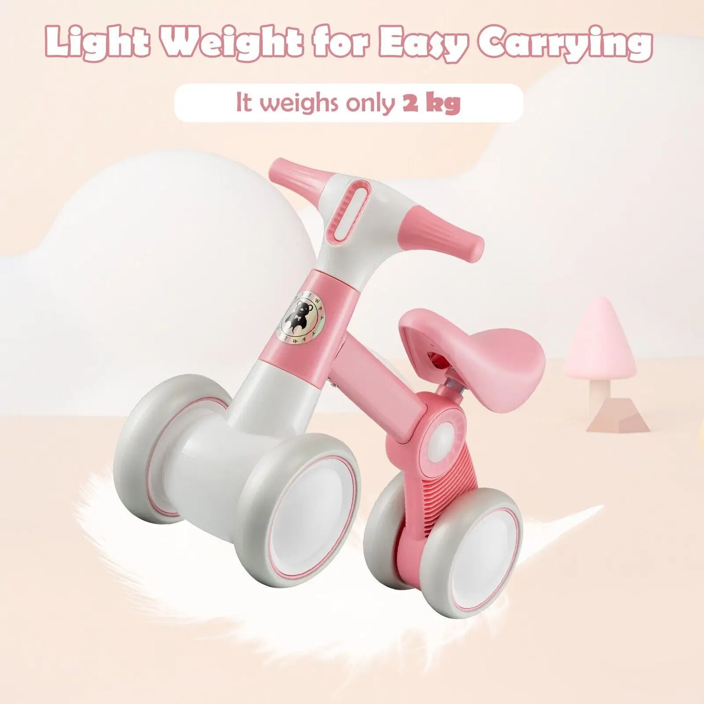 Baby Balance Bike 4 Wheels Children No Pedal