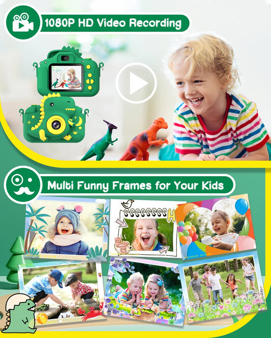 Cartoon Kids Camera 2.0" HD Rechargeable Digital Camera 20MP 1080P Mini Selfie Camera