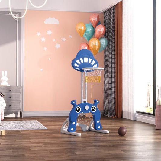 KID 2-in-1 Toddler Basketball Hoop Football Goal Set for Indoor and Outdoor Use