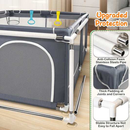 Baby Fence with Breathable Mesh Indoor Outdoor