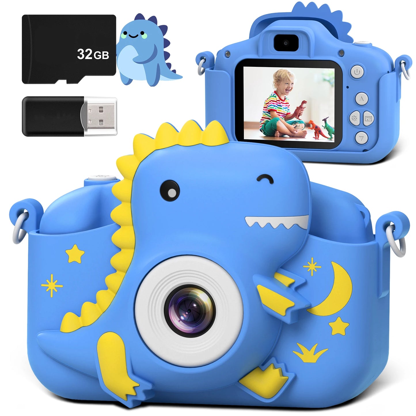 Cartoon Kids Camera 2.0" HD Rechargeable Digital Camera 20MP 1080P Mini Selfie Camera