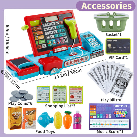 Kids Cash Register Toy Playset