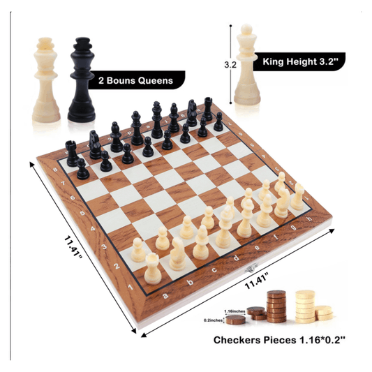 3 in 1 wooden chess set